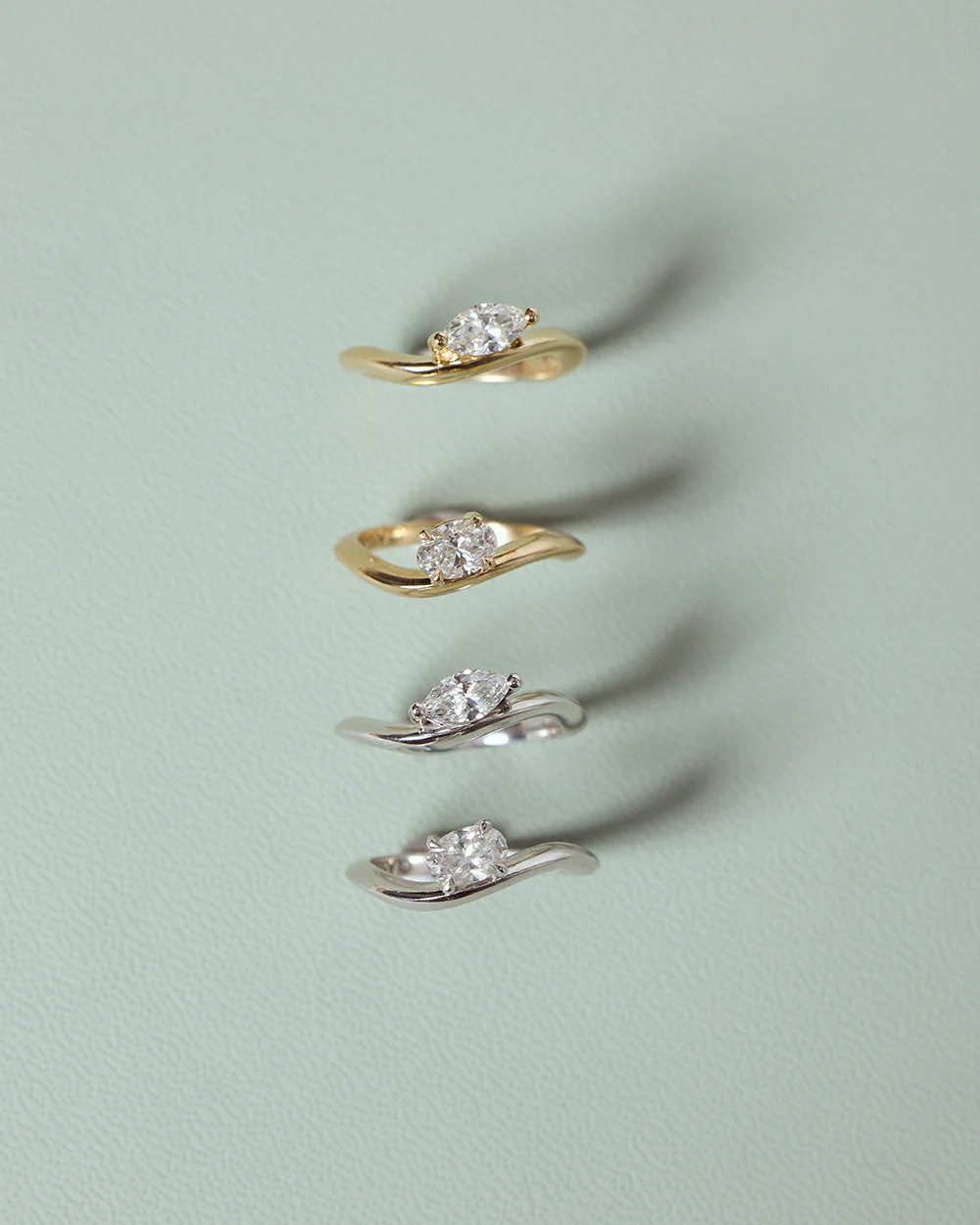 Astra Oval Natural Diamond Pinky Ring - Image 4