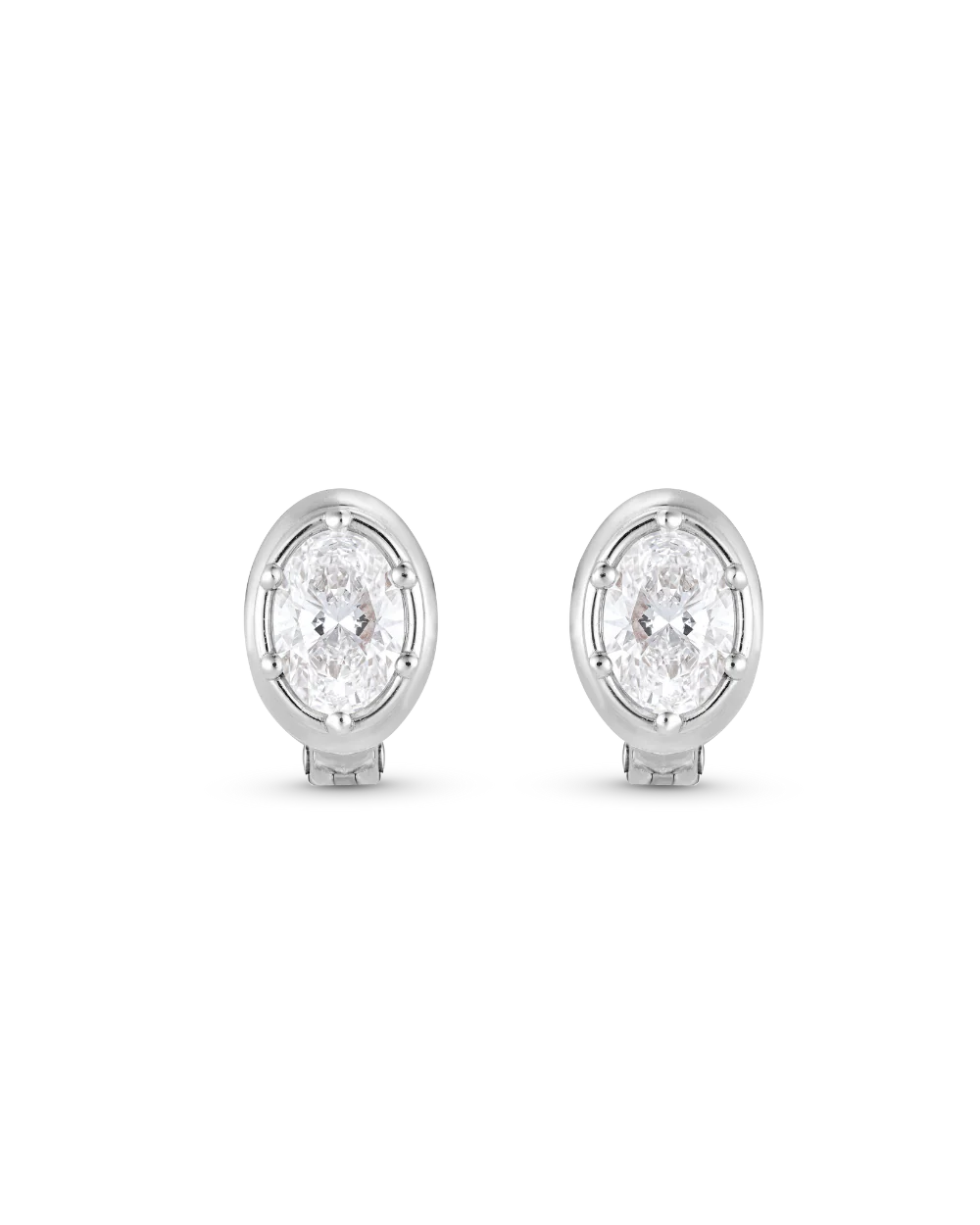 Cleo Oval Diamond Huggies - Image 9